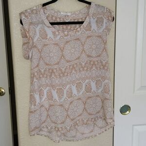 Pleione Anthropologie Women's Paisley Beige Blouse S